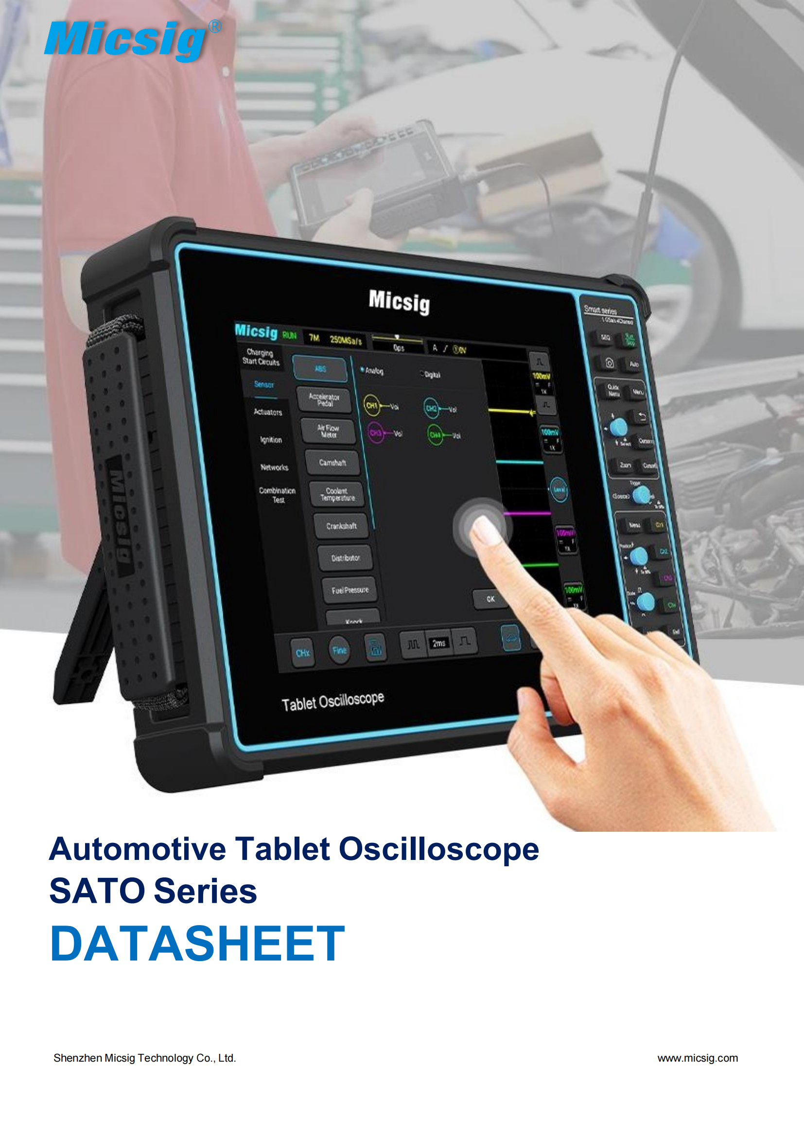 Automotive Oscilloscope SATO Series  100MHz-200MHz  2/4 Channels