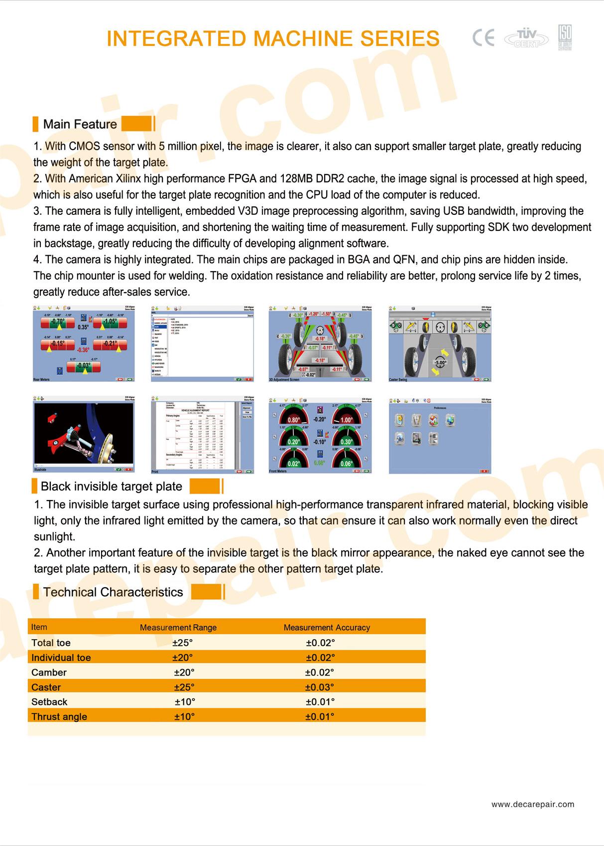 New Designed ADAS Calibration Device and Wheel Alignment Two-in-one Machine Alignment with 5.0 Mega-pixel Camera Decar-X3R6