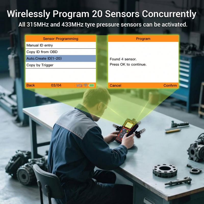 PS003 TPMS Diagnostic Programmer Tool Tire Pressure Programming Sensor Scanner Tool Supports All 315/433MHz