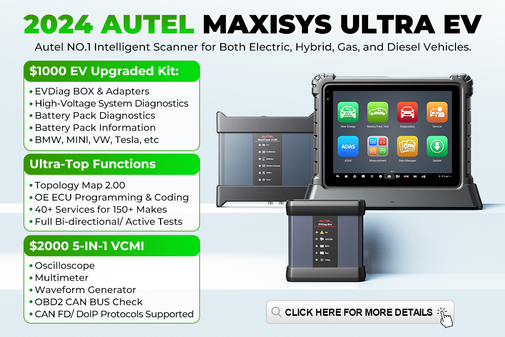 New Autel MaxiSYS Ultra EV Diagnostic Tools High-Voltage Battery Pack Analysis EVDiag Kit Bi-Directional ECU Coding Programming