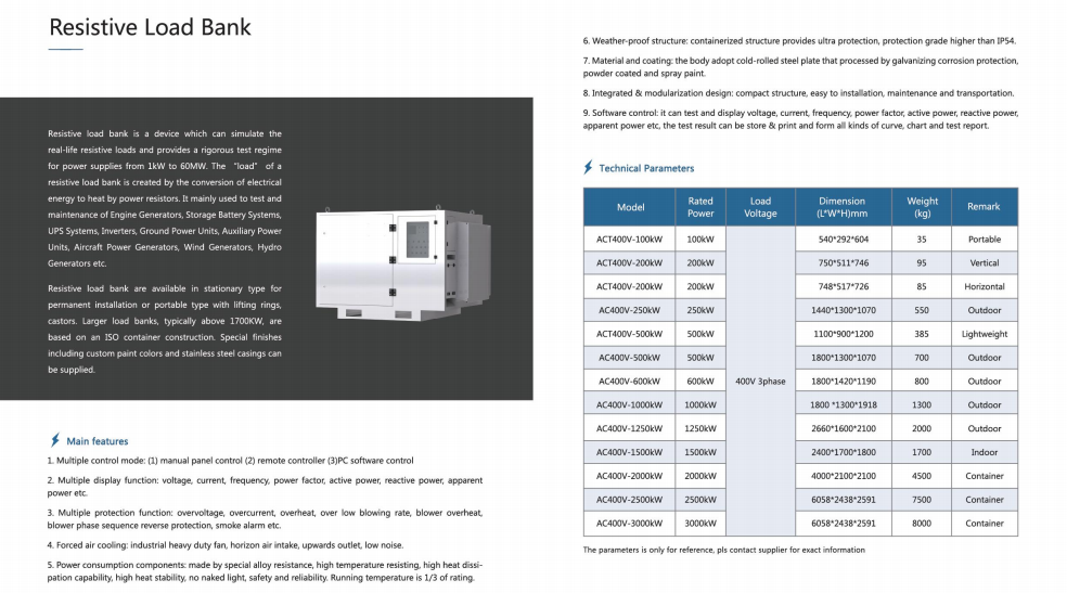 Electronic Test Equipment Sales 10KW Resistive Load Bank for Generator Ups Testing