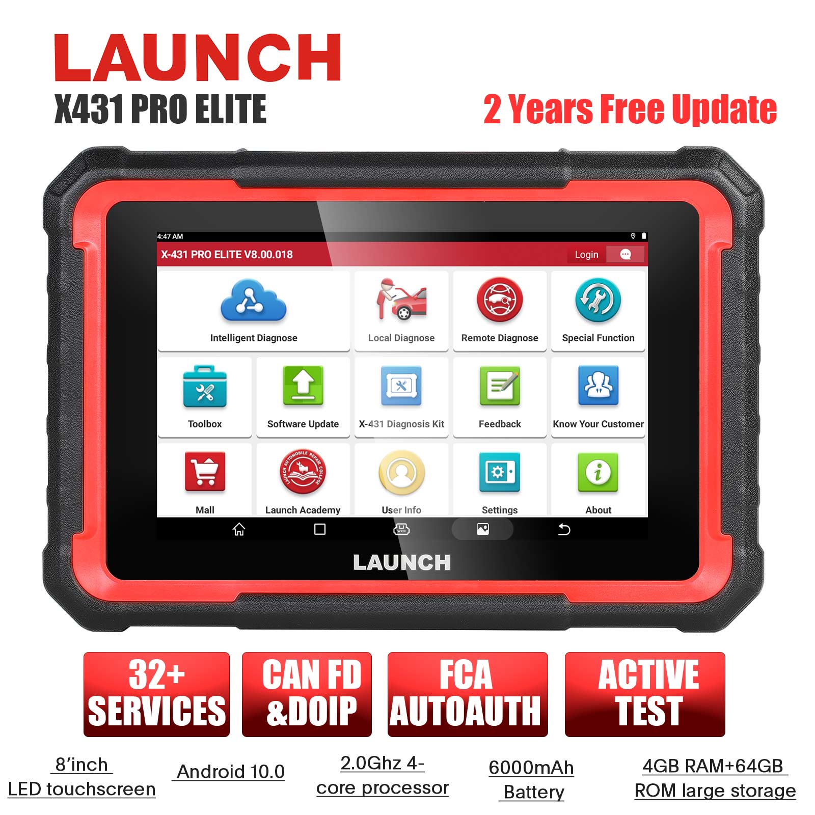 [EU/Global Version] Launch X431 PRO Elite Diagnostic Tools OBD2 Scanner DOIP Full System 32+ Resets with 2 Year Free Update