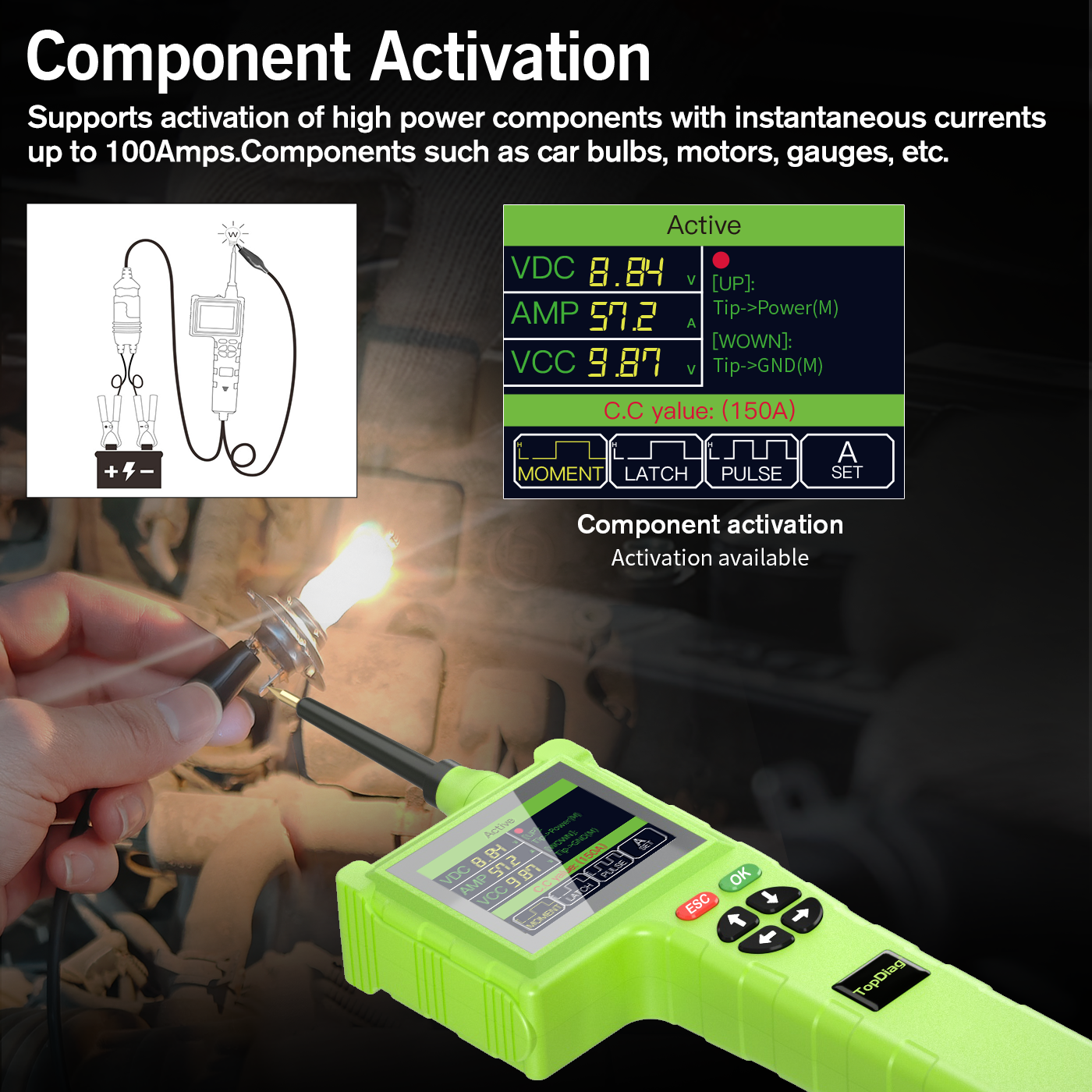 Automotive Circuit System Voltage Tester and Troubleshooting Scan Tool Topdiag P200 Pro Power Probe 1 Year Warranty