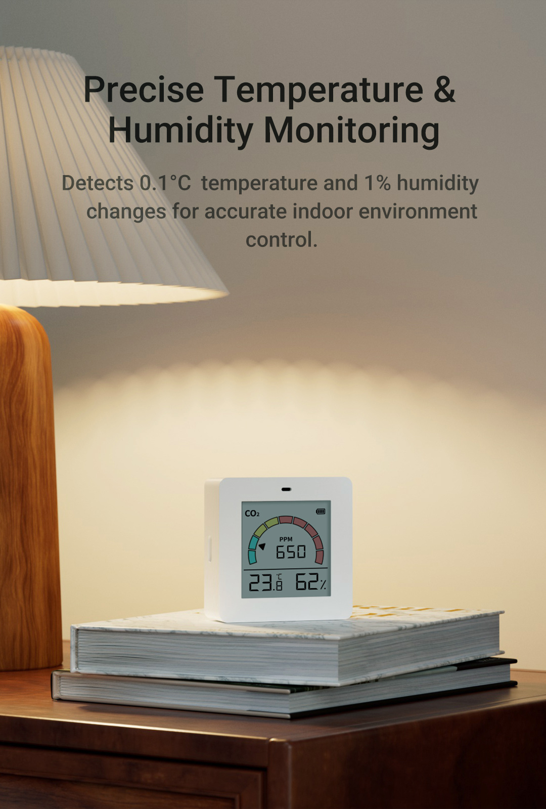 Factory Wholesale Mini Portable CO2 Carbon Dioxide Gas Detector Sensor Air Quality Monitor Temperature Humidity