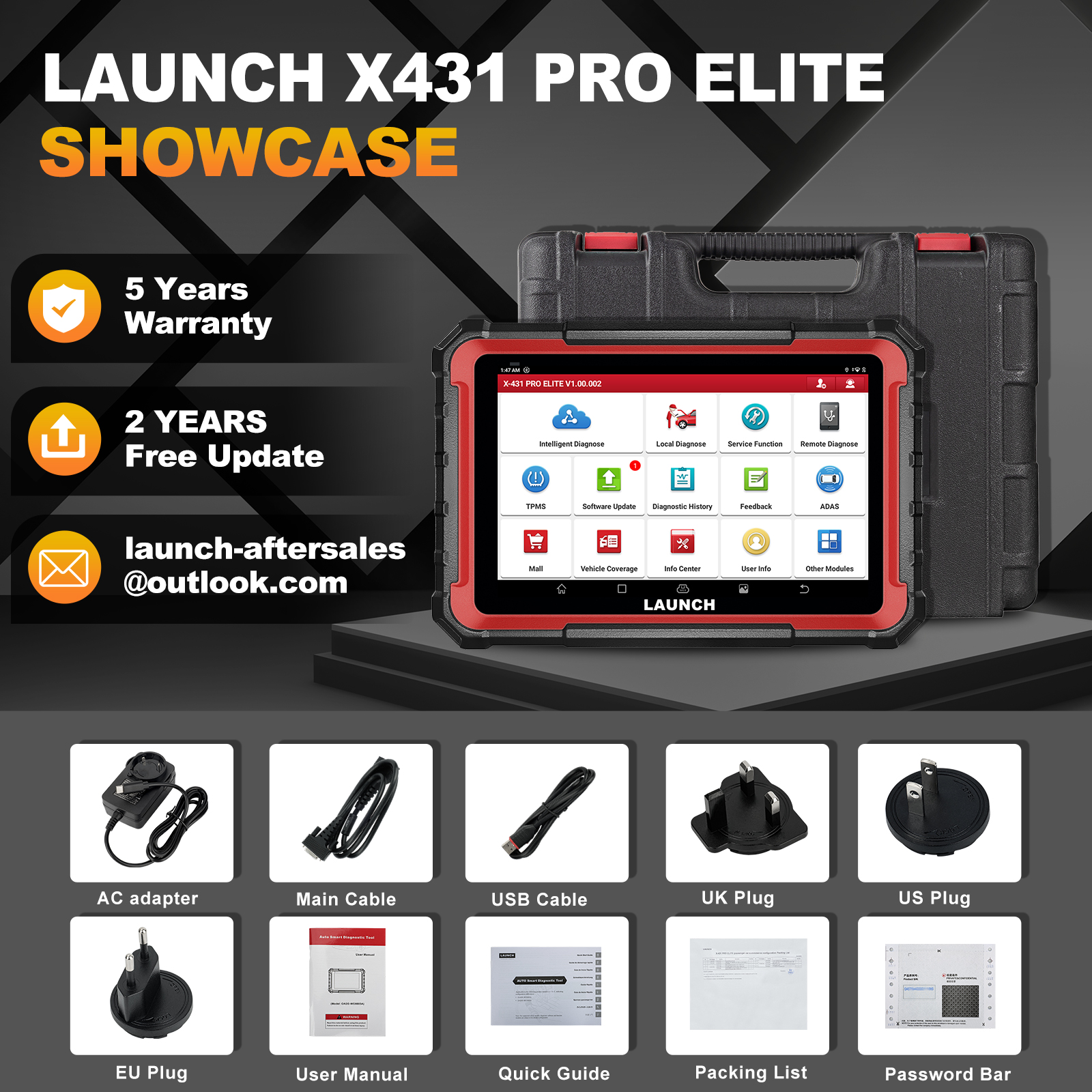 Launch X431 Pro Elite Full System OBD2 Scanner With CAN-FD DOIP FCA AutoAuth Car Diagnostic Tool 32 Resets Service