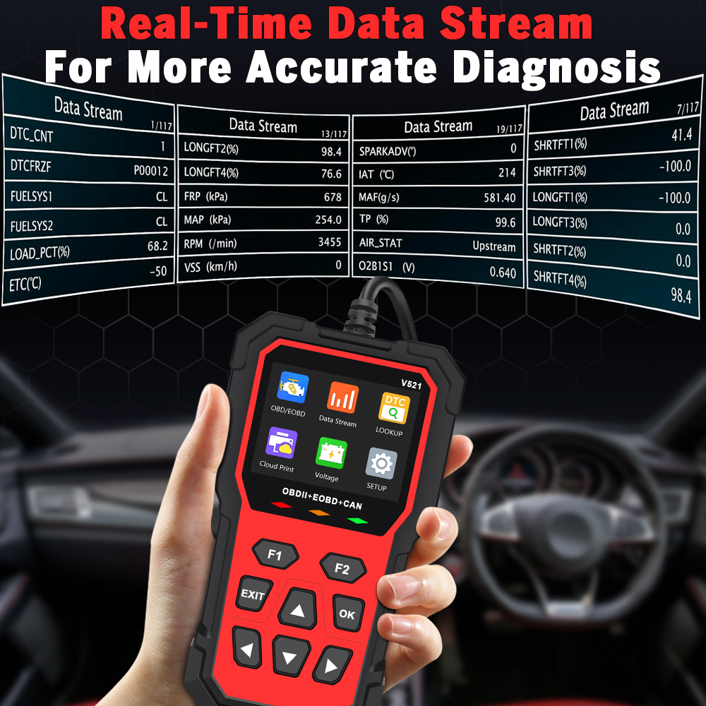Scanner Automotriz V521 OBD2 Scanner Car Engine Fault Code Reader Automotive Car Diagnostic Tool