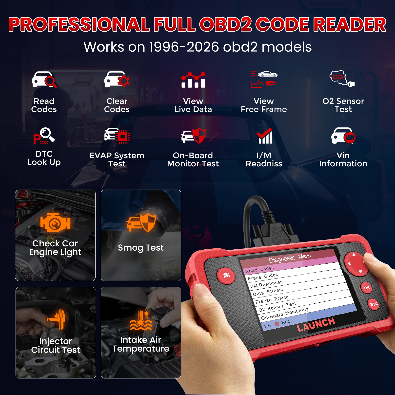 LAUNCH CRP123 V2.0 PLUS Full System Car Scan Tool PK CRP123X with 3 Reset Services Lifetime Free Update
