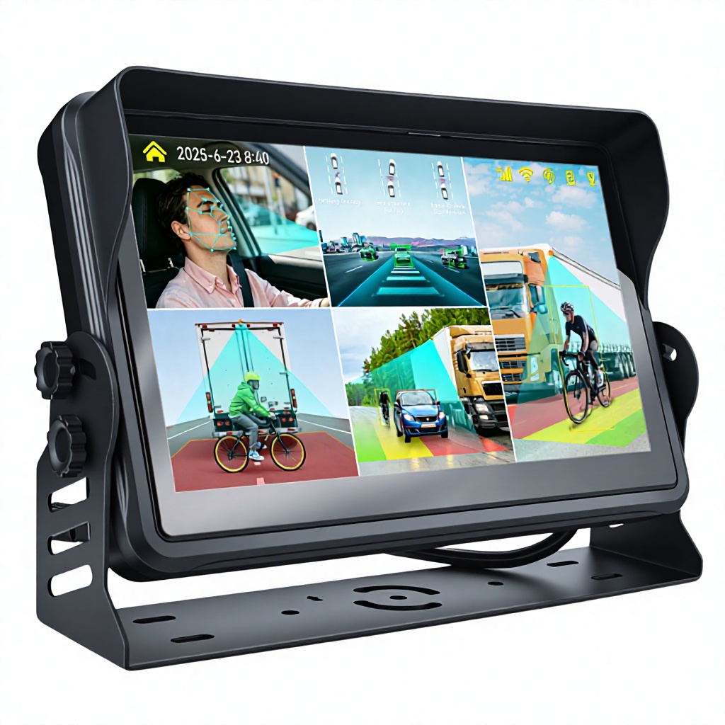 10.1" 5CH 1080P AI ADAS DMS Intelligent Fleet Management System 4G GPS WIFI Vehicle MDVR for Truck Bus Mining Heavy Machinery