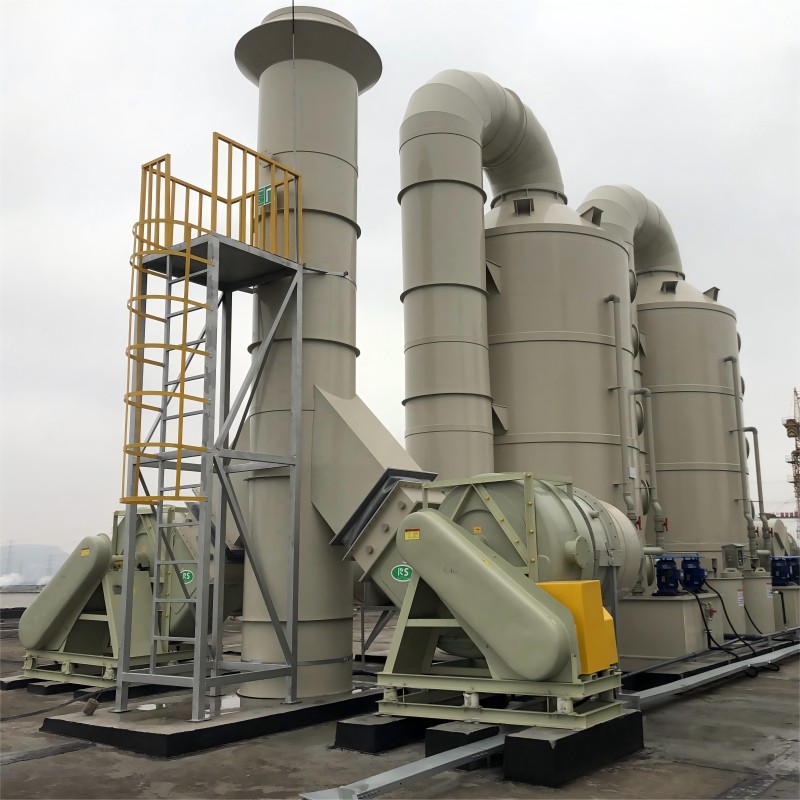 Exhaust Purification Gas Air Tower PP Chemical Absorption Lreatmento Scrubber Desulfurization Waste Biogas Equipment Wet