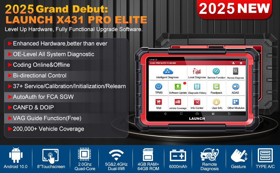 LAUNCH X431 PRO Elite Features