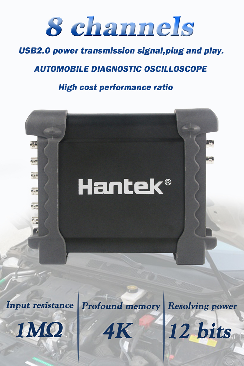 Hantek 1008C 8 Channels Programmable Generator Automotive Oscilloscope Digital PC Storage Osciloscopio USB