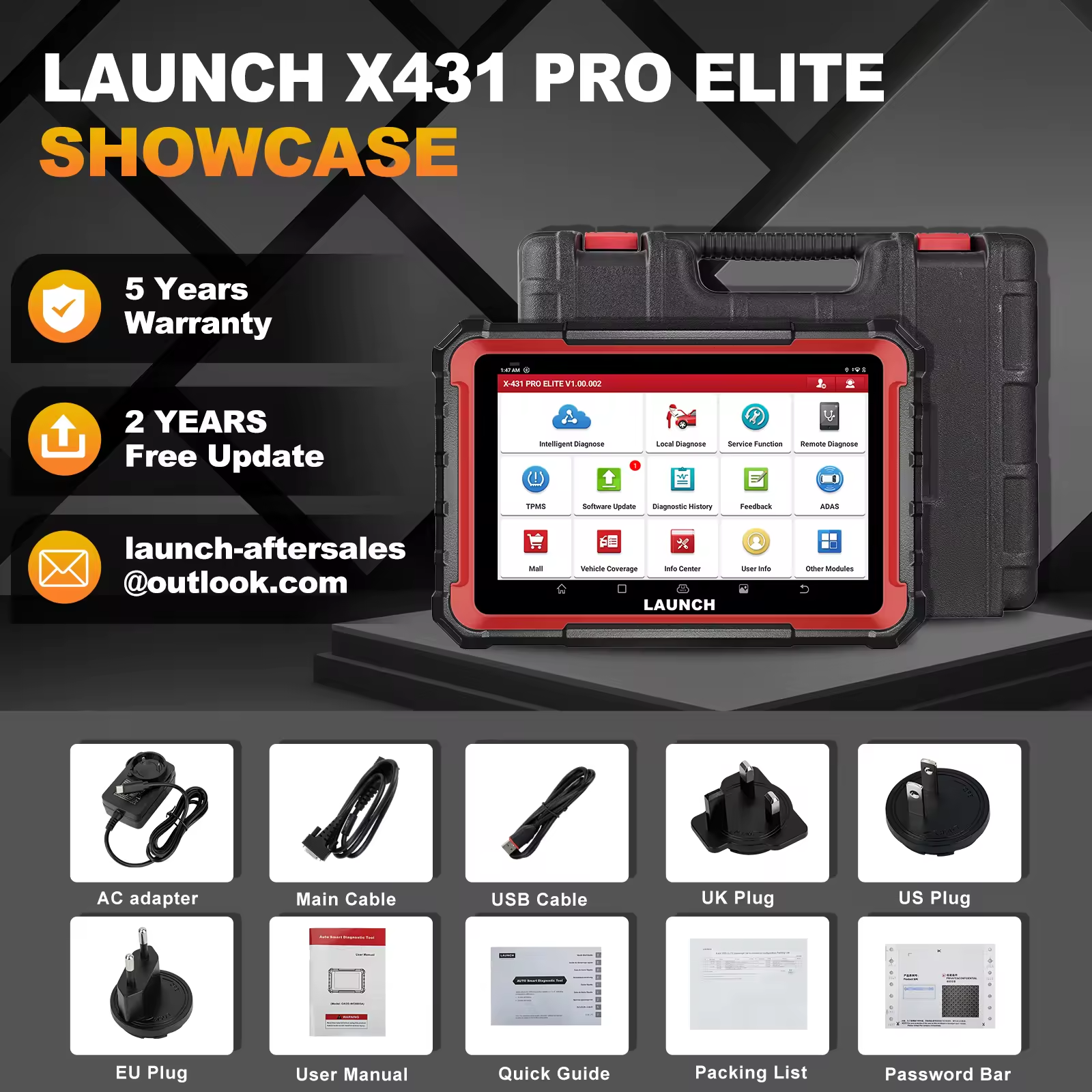 LAUNCH X431 PRO Elite Bidirectional Scan Tool CANFD DOIP ECU Coding FCA AutoAuth Full System 38+ Resets OBD2 Scanner