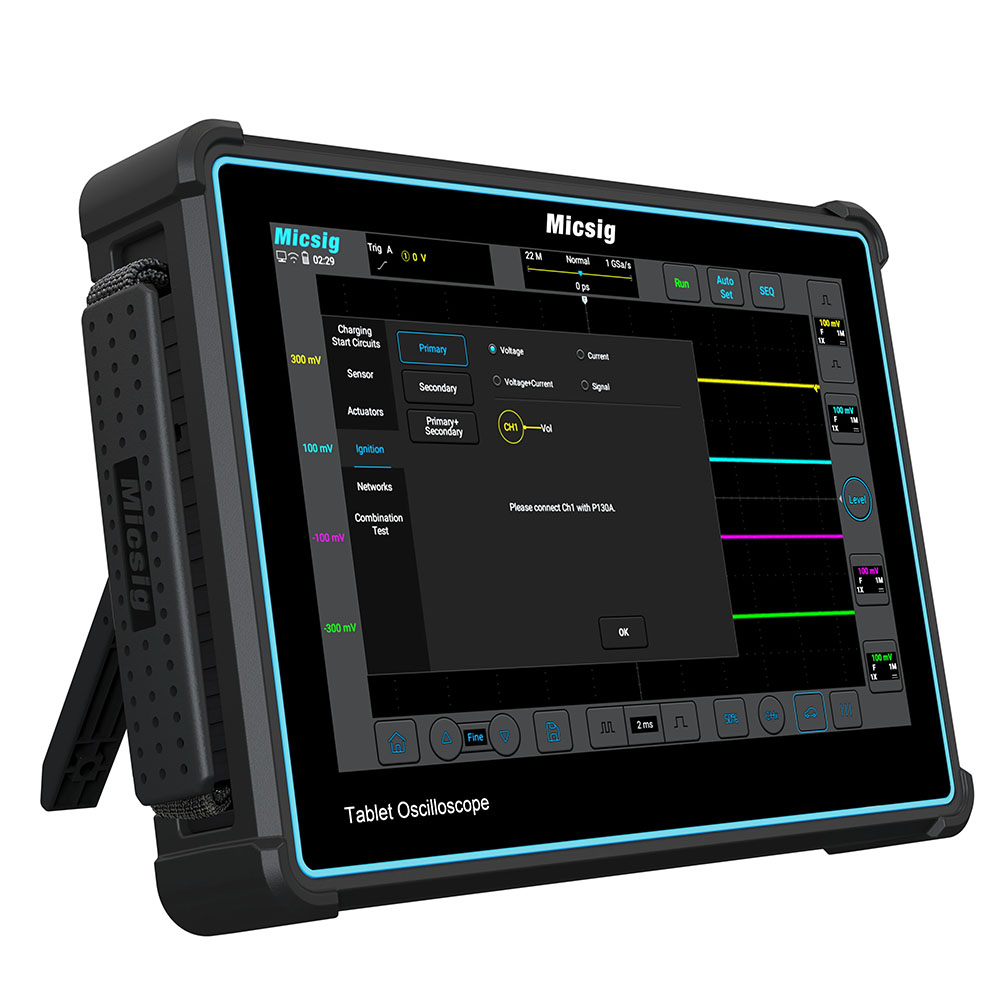 Micsig ATO1004 Portable Automotive Oscilloscope 100MHz 4 Analog Channels 1GSa/S 10.1 Inch Touch Screen LCD