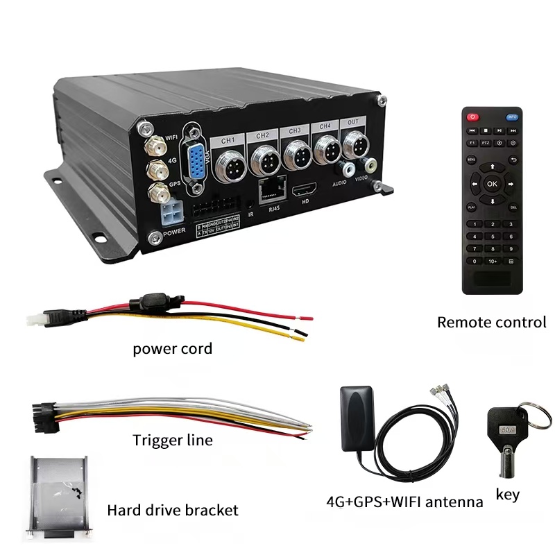 SeemeTech 4 Channel 4G GPS WIFI Video Recorder ADAS DMS BSD Truck Bus Fleet Monitoring System Mobile DVR Kit 1 Year Warranty