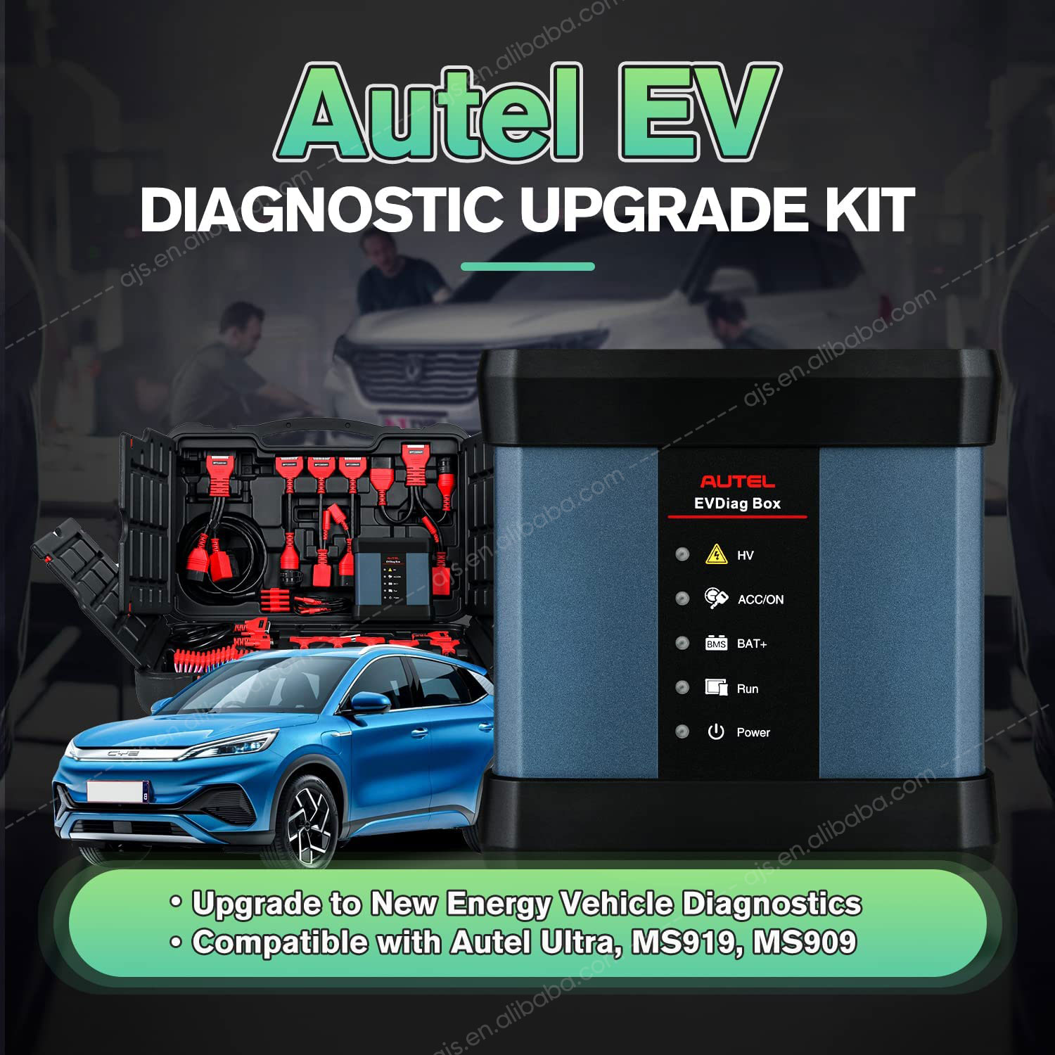 Autel EV Diagnostic Upgrade Kit MaxiSys Ultra MS909 MS919 Evdiag Box and Adapters for Battery Pack Diagnostics