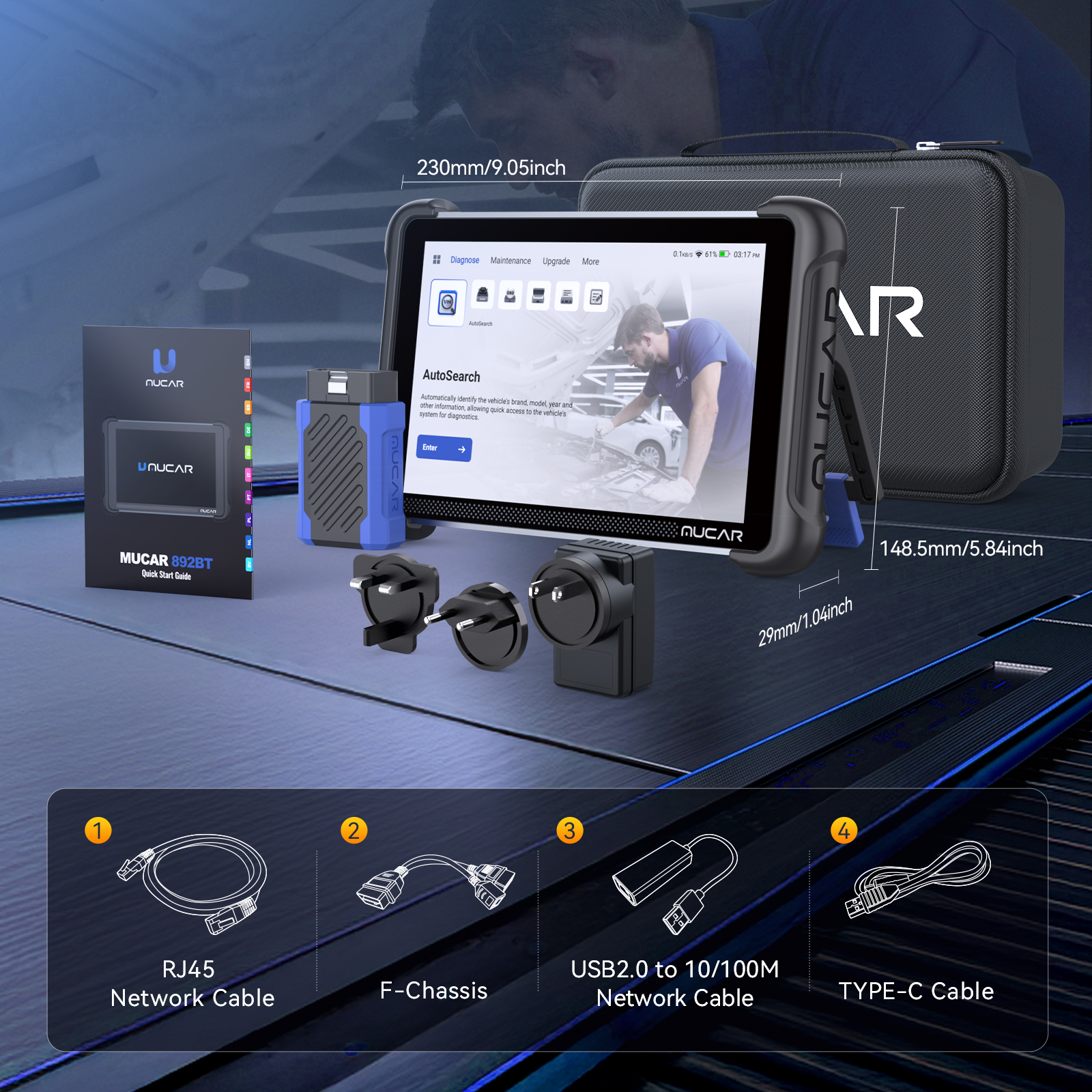 MUCAR 892BT Packing List Components
