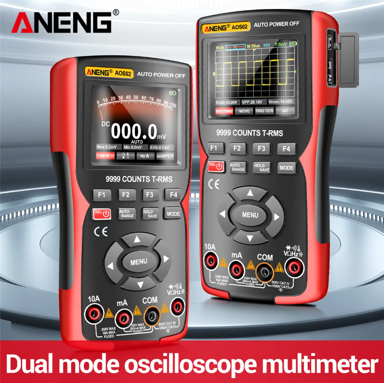 AOS02 High-precision auto repair instrument multi-functional measurement 3-in-1 color screen handheld dual-channel oscilloscope