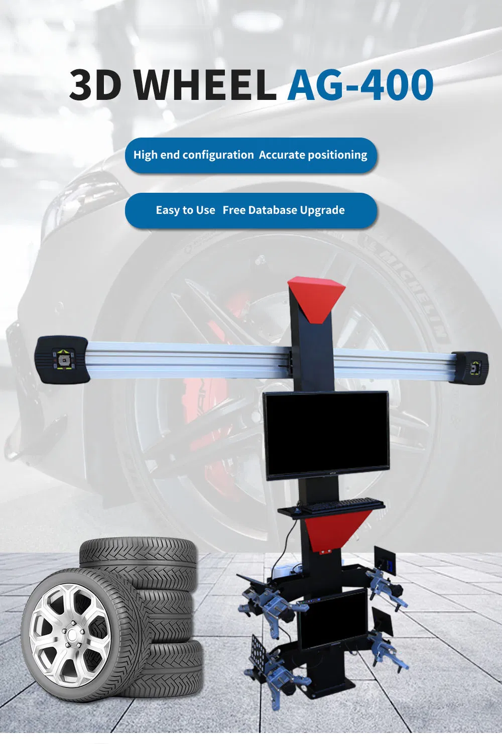 Garage Equipments Automatic Lifting 3D Wheel Alignment Machine