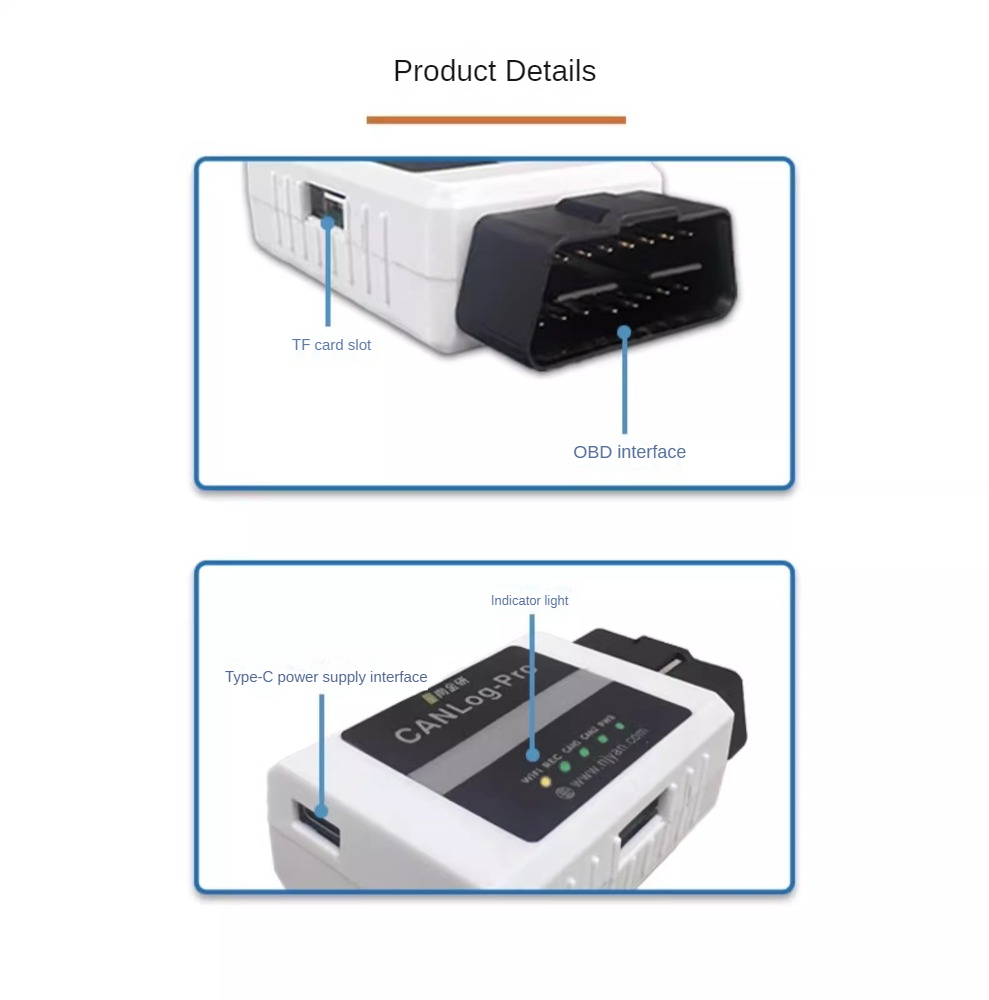 Intlak Portable Vehicle CAN-bus Data Logger CAN Memory Wireless Wifi Communication