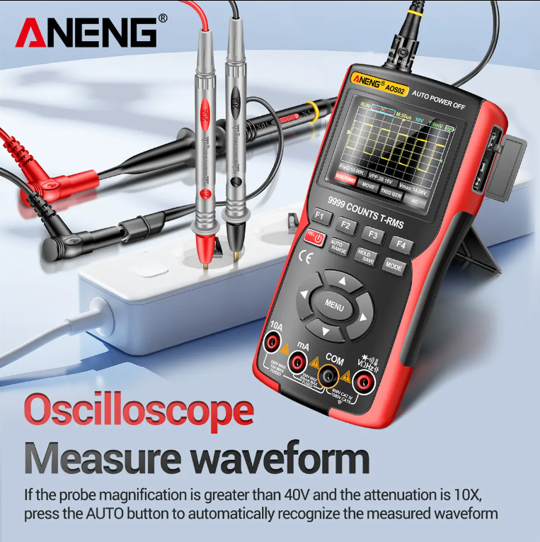 AOS02 High-precision auto repair instrument multi-functional measurement 3-in-1 color screen handheld dual-channel oscilloscope
