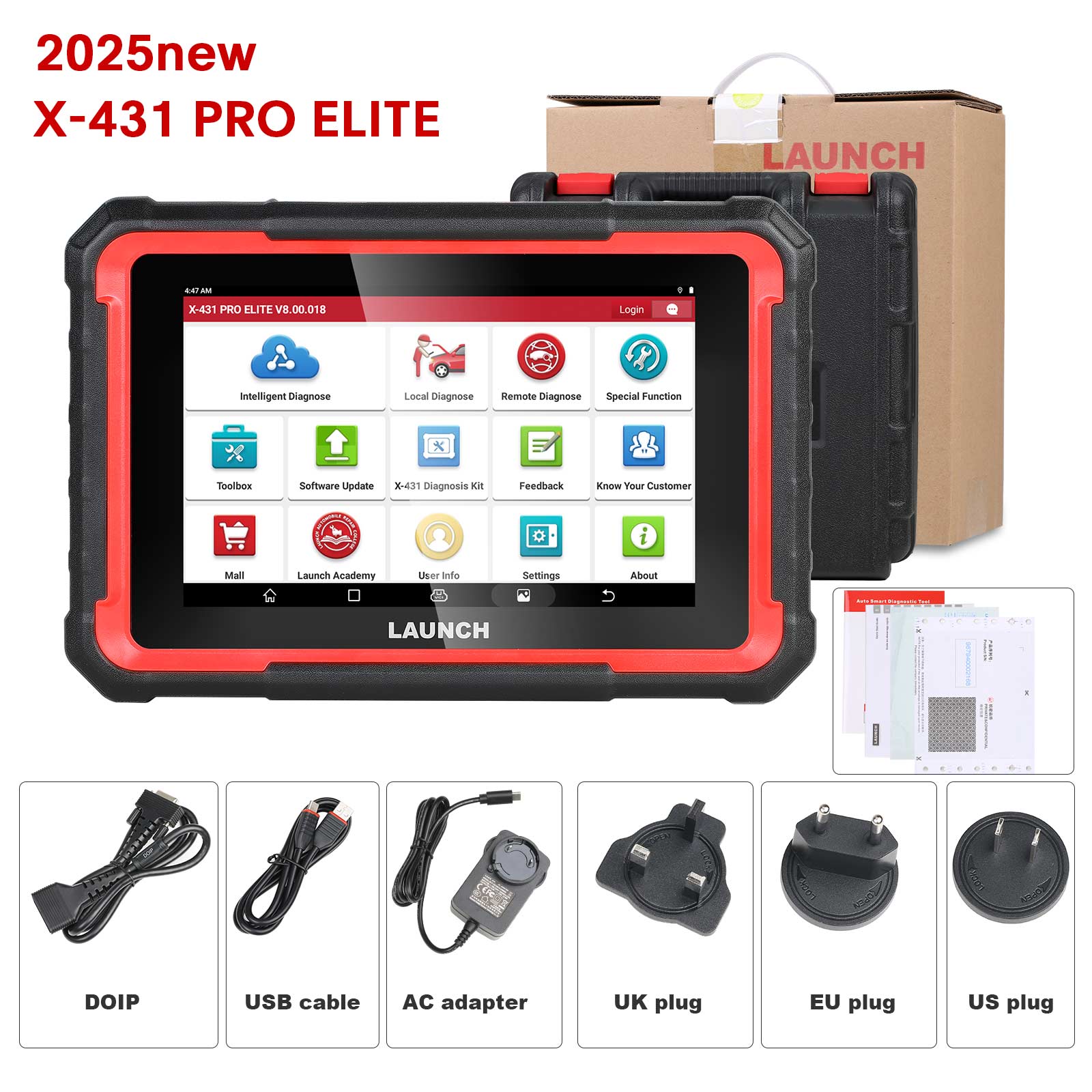 [EU/Global Version] Launch X431 PRO Elite Diagnostic Tools OBD2 Scanner DOIP Full System 32+ Resets with 2 Year Free Update