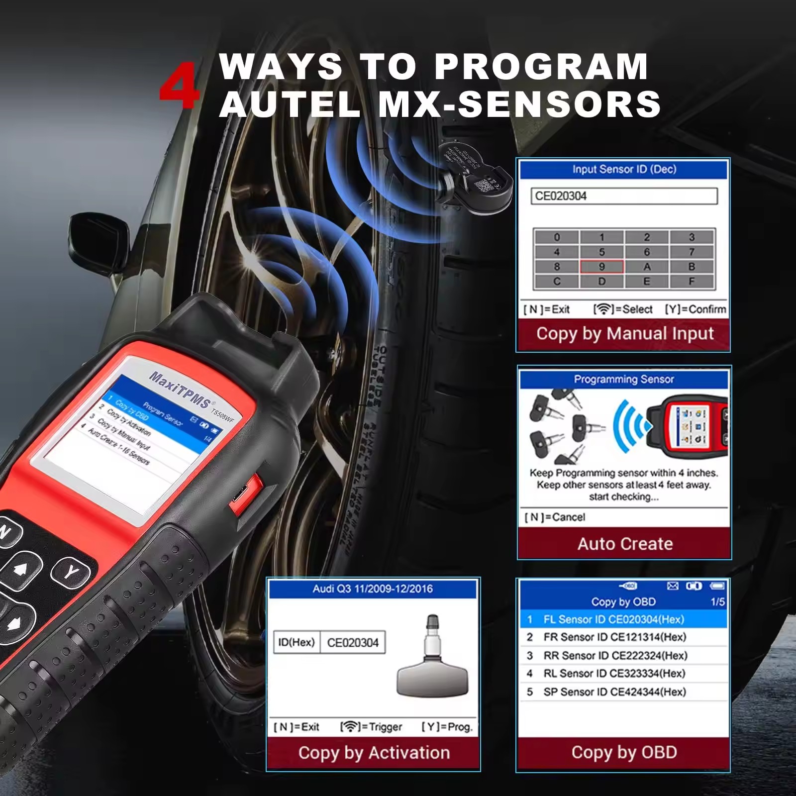 Autel Tool TPMS TS508WF TPMS Valve ProgrammingTools Autel Scanners Car Tire Pressure Monitoring Tire TPMS Autel TS508