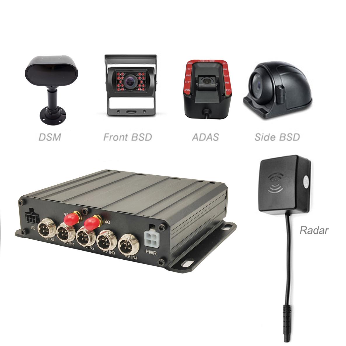 AI MDVR Driver Status Monitor DMS+ADAS+BSD+radar Fleet Management System
