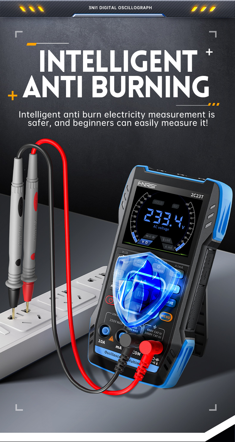 Portable Dual Channel Three-in-One Handheld Digital Oscilloscope for Auto Repair Small and Easy to Use