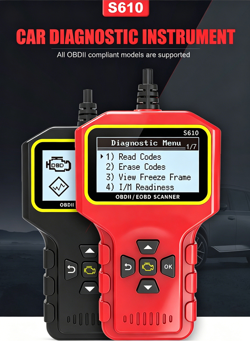 Source Factory S610 OBD II Scanner, Automotive Engine Fault Code Reader, Vehicle Diagnostic Tool for All Cars