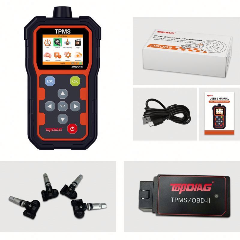 PS003 TPMS Diagnostic Programmer Tool Tire Pressure Programming Sensor Scanner Tool Supports All 315/433MHz