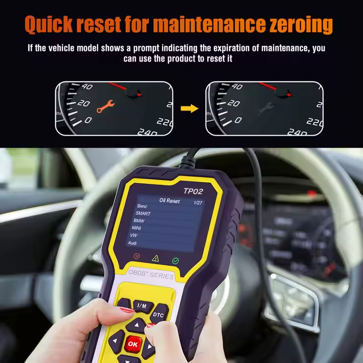 Brand New TP02 English Code Reader Multi-Function Car Fault Detector OBD Car Scanner with Power Cord Auto Scanner Analyzer