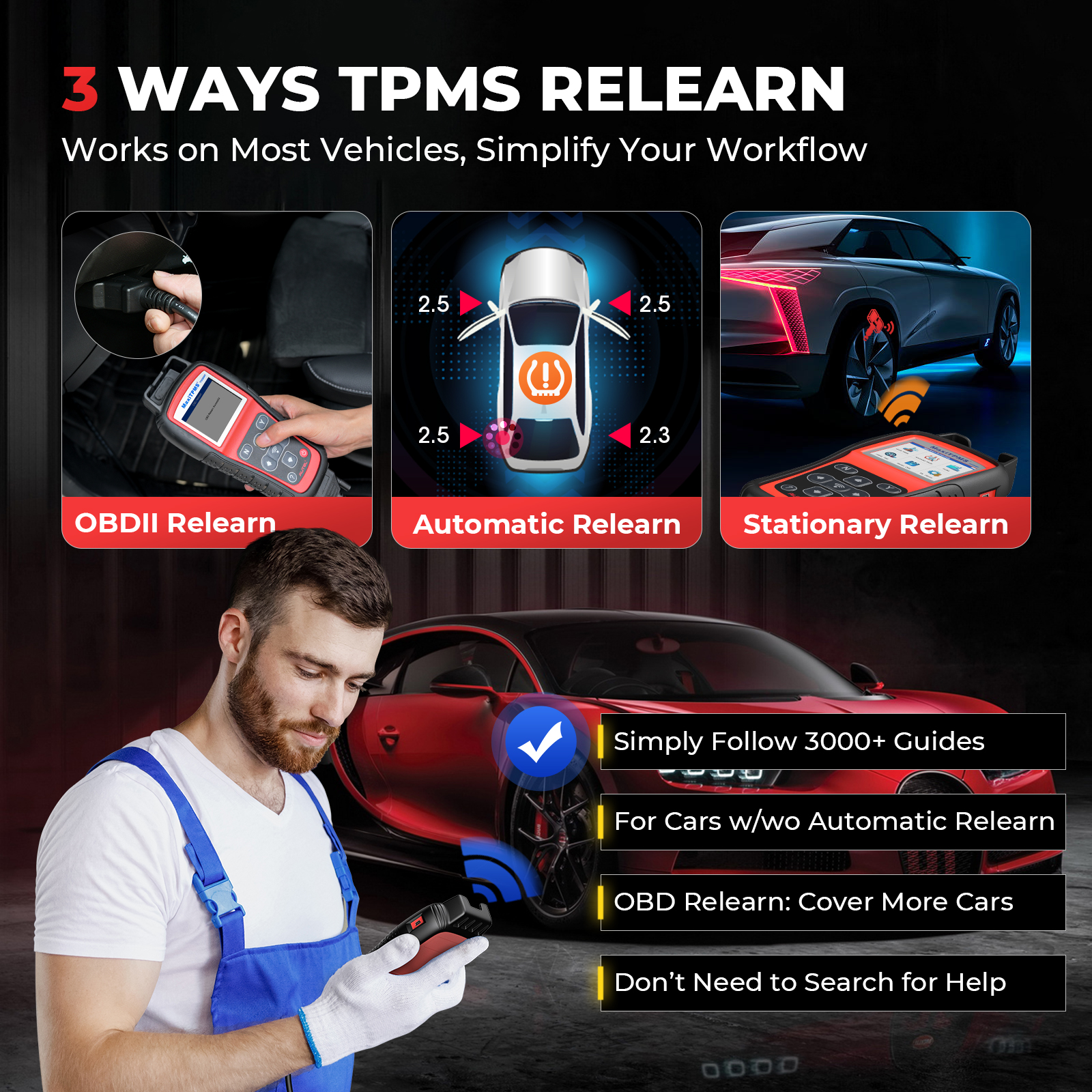 Autel TS508WF Tire Pressure Sensor Battery Full TPMS System Diagnostic WIFI OBD2 Scanner Diagnostic Truck Tires Tyres