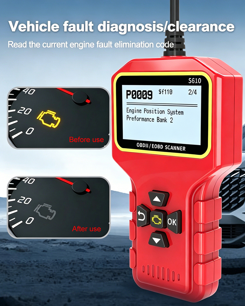 Source Factory S610 OBD II Scanner, Automotive Engine Fault Code Reader, Vehicle Diagnostic Tool for All Cars