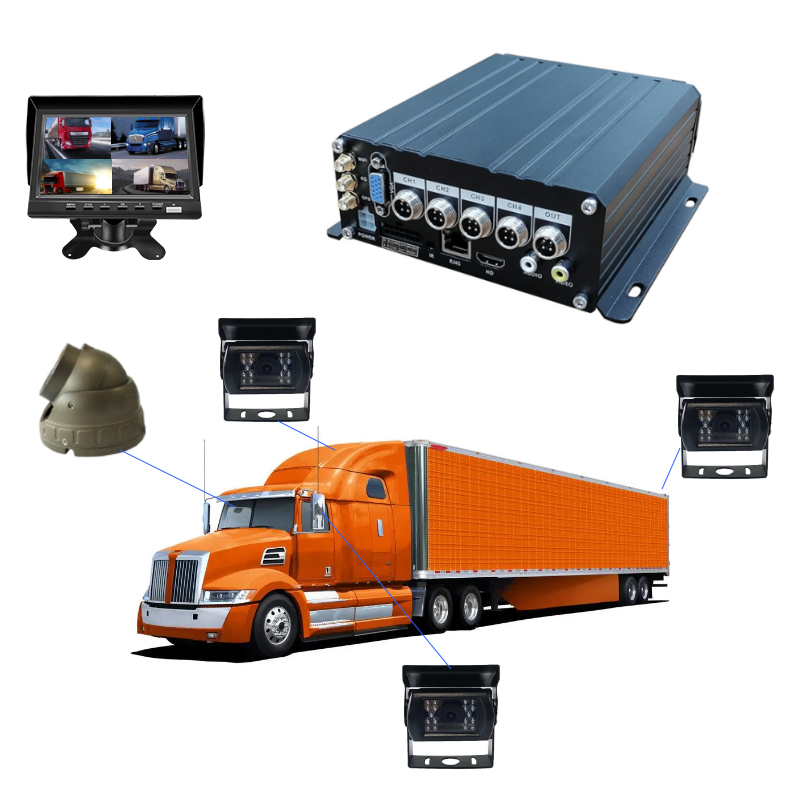 SeemeTech 4 Channel 4G GPS WIFI Video Recorder ADAS DMS BSD Truck Bus Fleet Monitoring System Mobile DVR Kit 1 Year Warranty