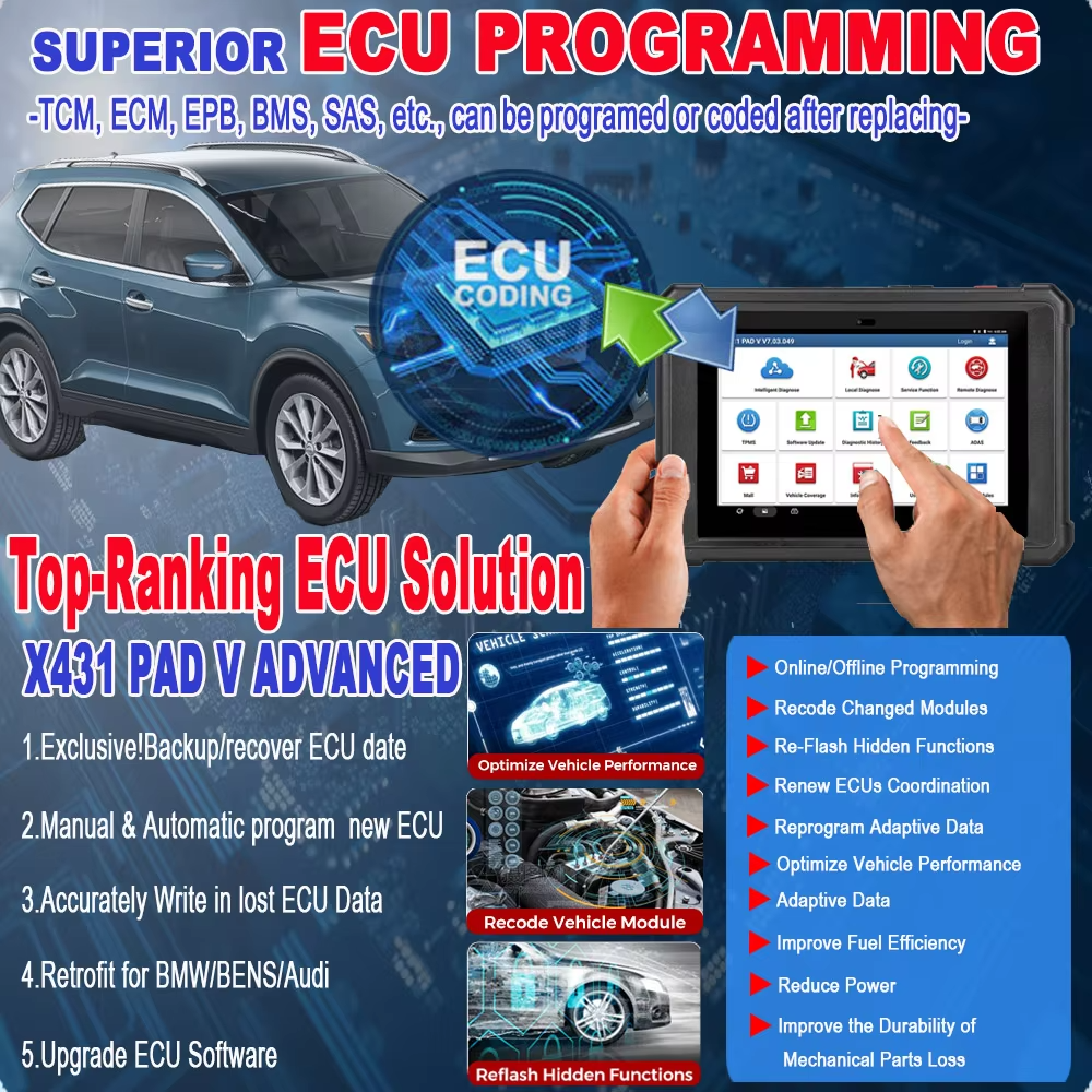 LAUNCH X-431 PAD V ELITE SmartLink Topology Commercial Vehicle 24V Truck Remote B-BOX New Extended Online Diagnostic Tools