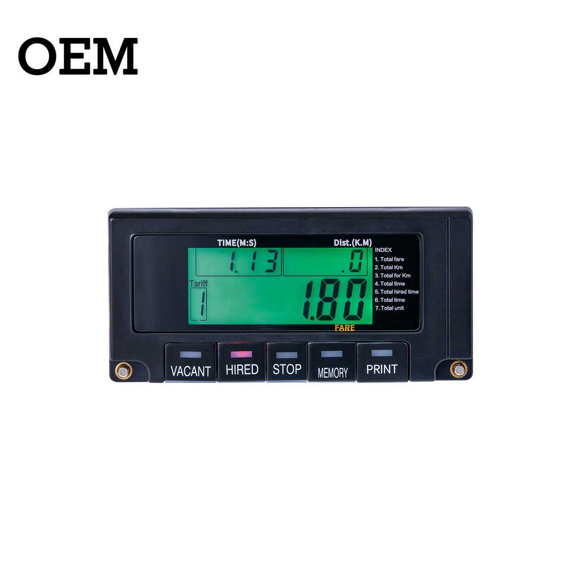 Versatile 12V LED LCD Electronic Multifunction Speedometer Taxi Meter Display RS232 Interface DG V7-23 Universal Fitment 1 Year