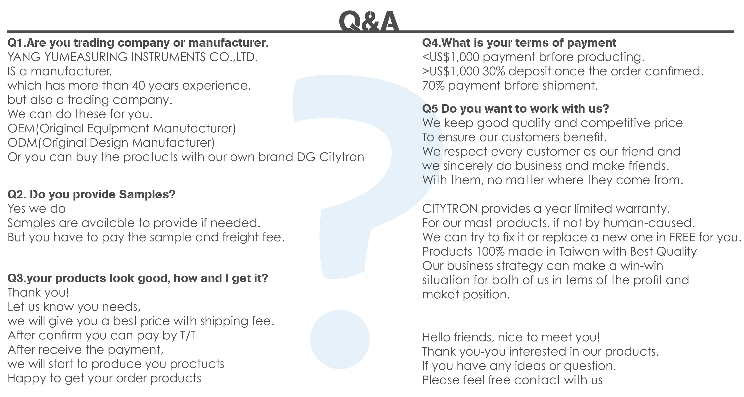 Customer QA and support
