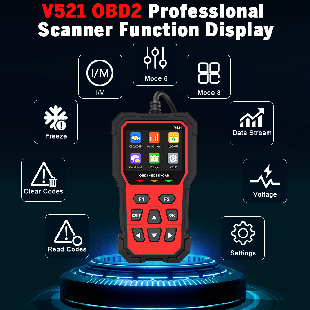 Scanner Automotriz V521 OBD2 Scanner Car Engine Fault Code Reader Automotive Car Diagnostic Tool