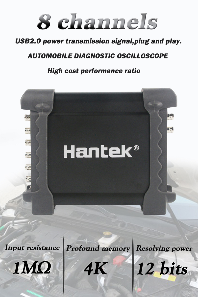 Hantek 1008C 8 Channels Programmable Generator Automotive Oscilloscope Digital PC Storage Osciloscopio USB