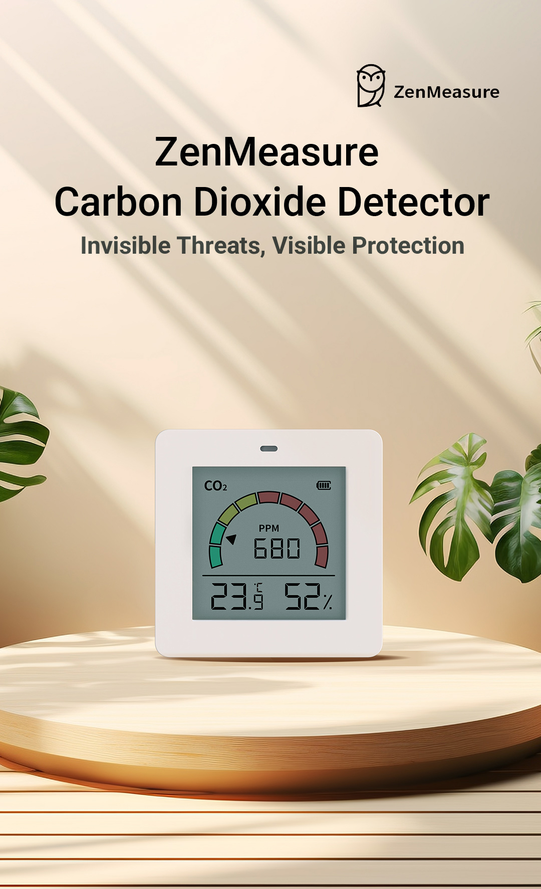 Factory Wholesale Mini Portable CO2 Carbon Dioxide Gas Detector Sensor Air Quality Monitor Temperature Humidity