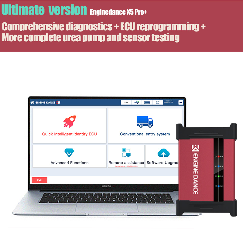 EngineDance X5pro+ Ultimate Diagnostic Tool Ecu Programming Tool Urea Pump and Sensor test Bench for Trucks,diesel Vehicles