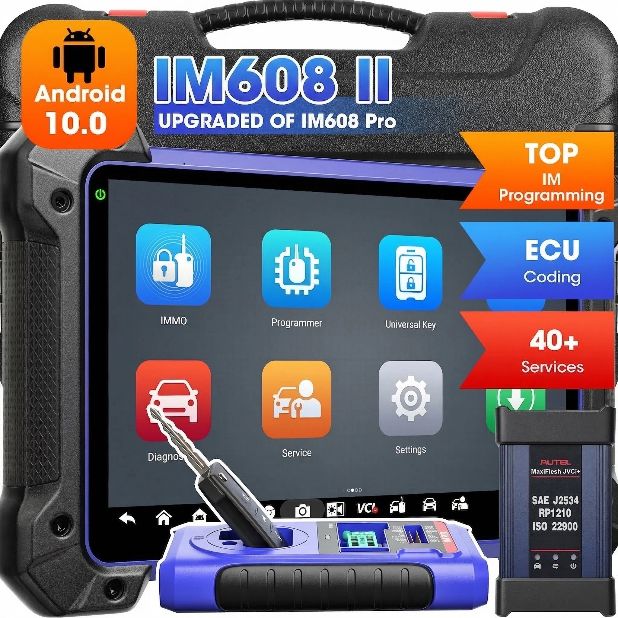 Autel MaxiIM IM608II Automotive Key Programming Scanner XP400 Pro ECU Coding Active Test 31+ Services OE All Systems Diagnostics