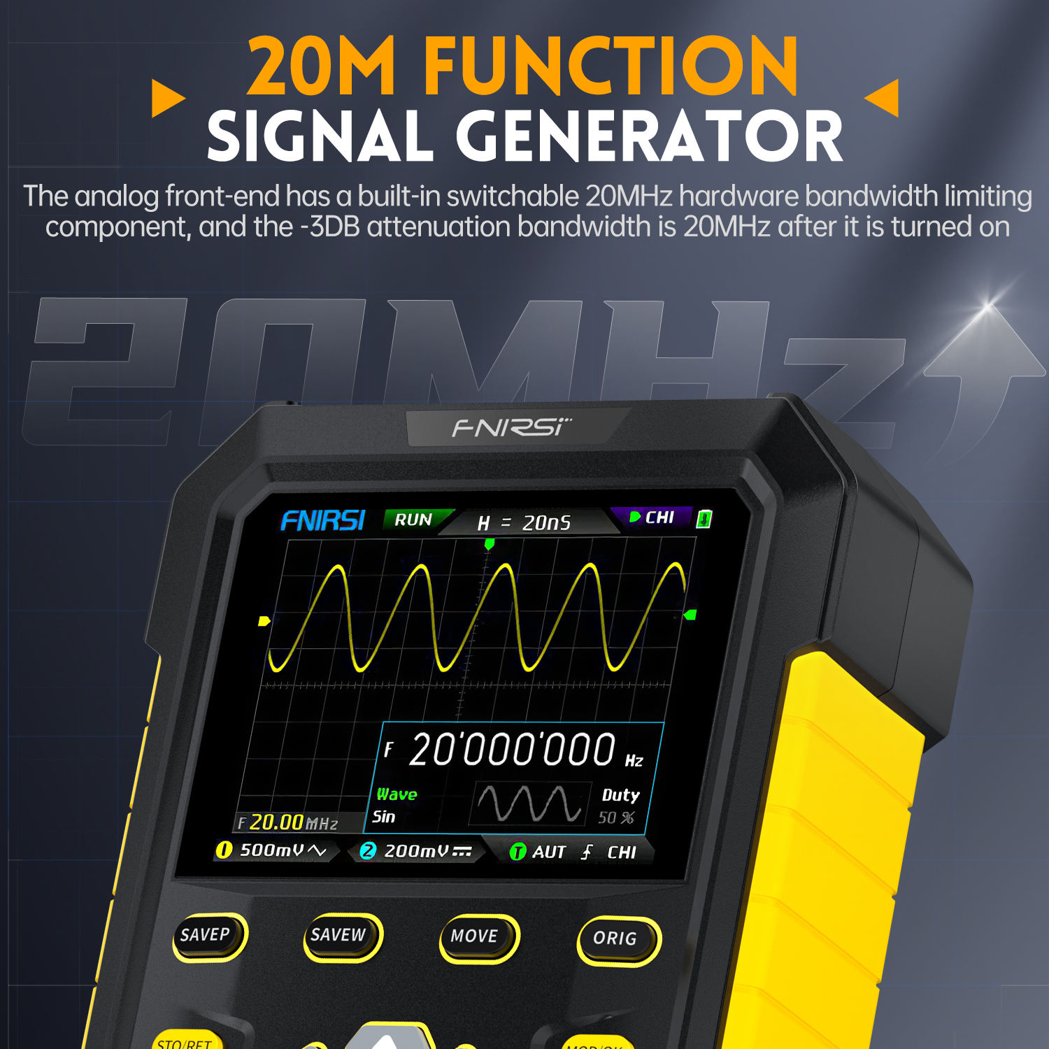 DPOX180H Handheld Fluorescent Digital Oscilloscope Dual Channel 2-in-1 Small Portable Instrument for Auto Repair 180M