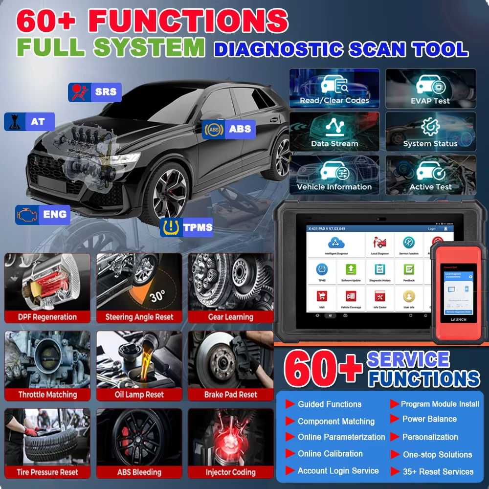 LAUNCH X-431 PAD V ELITE SmartLink Topology Commercial Vehicle 24V Truck Remote B-BOX New Extended Online Diagnostic Tools