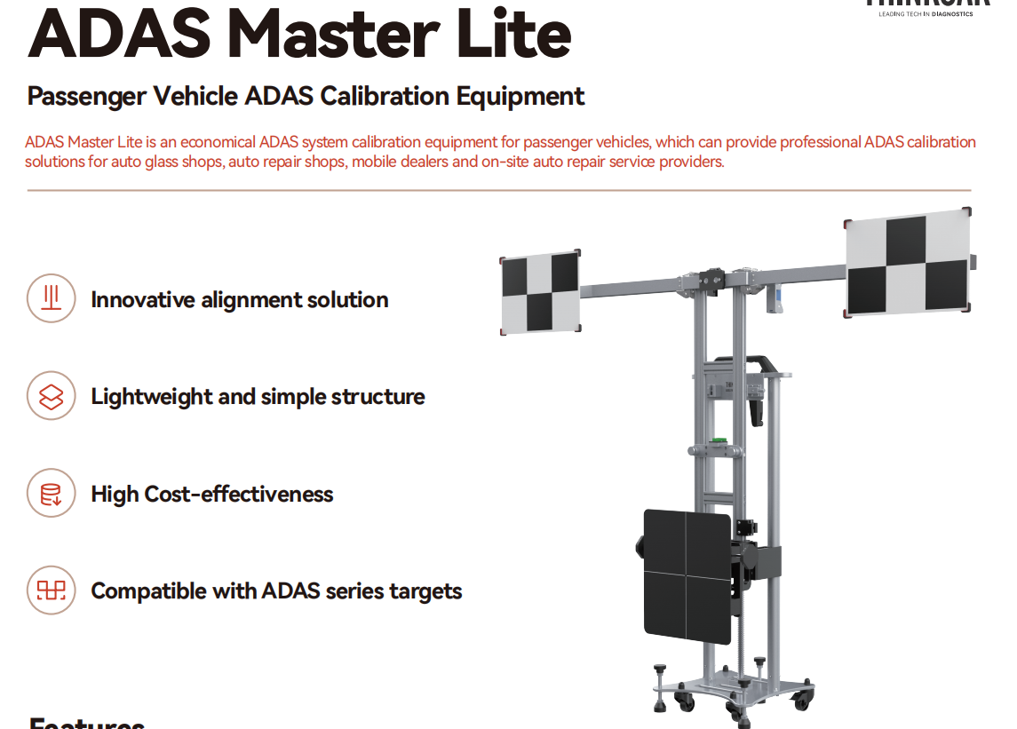 Original Thinkcar ADAS Master Lite Adas Calibration System Adas Calibration Tool Best Device for Thinktool Expert 399 394 391