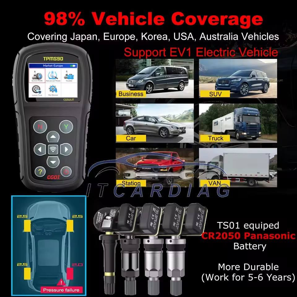 CGDI CGSULIT TPMS90 TPMS 90 Universal Diagnostic Relearn Car TPMS Programming Tool Support Diagnose the Vehicle TPMS System