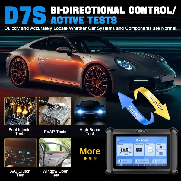 For Xtool D7s Full System Automotive Scanner Bidirectional Car Diagnostic Tools with ECU Coding &amp; 38+ Reset Newest 2024 CANFD