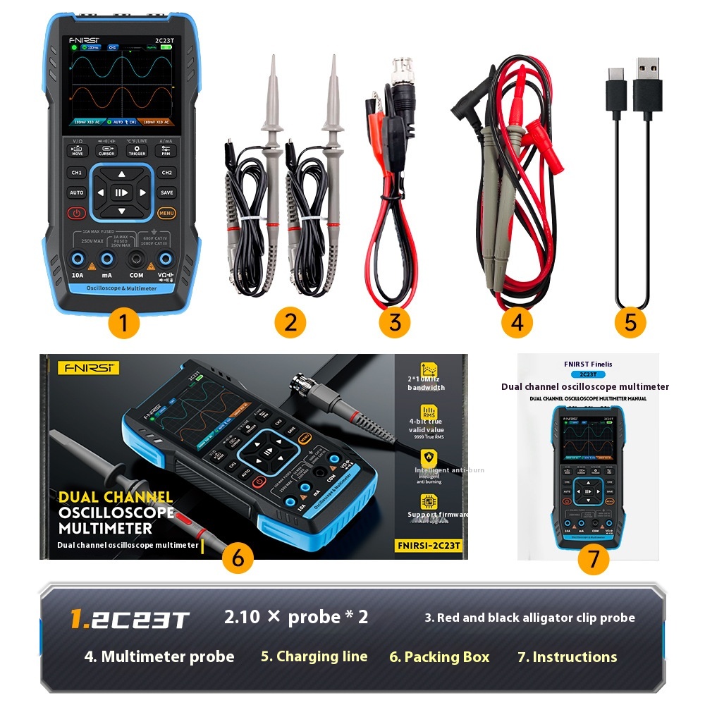 Portable Dual Channel Three-in-One Handheld Digital Oscilloscope for Auto Repair Small and Easy to Use