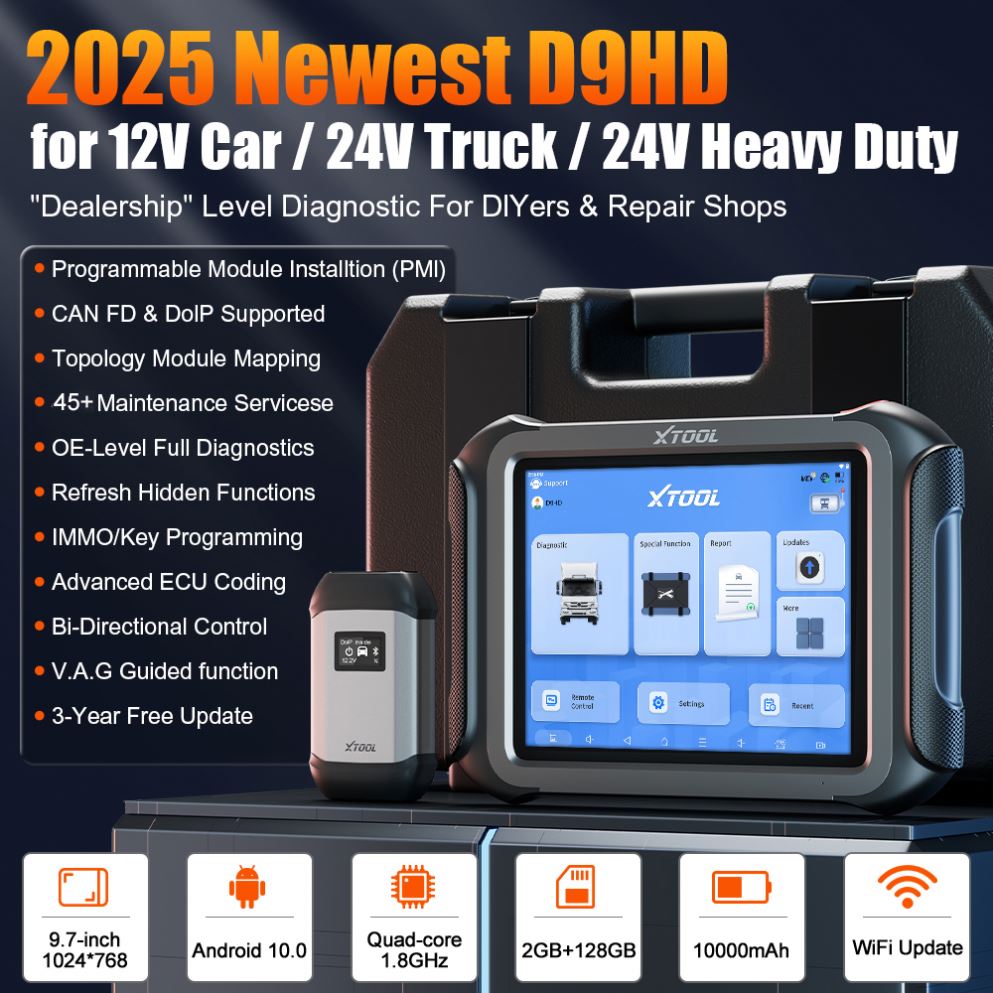 D9HD Diagnostic Tools for 12V Car 24V Truck ECU Coding Programming Auto OBD OBD2 Scanner Mechanical Workshop Tools 2025 New