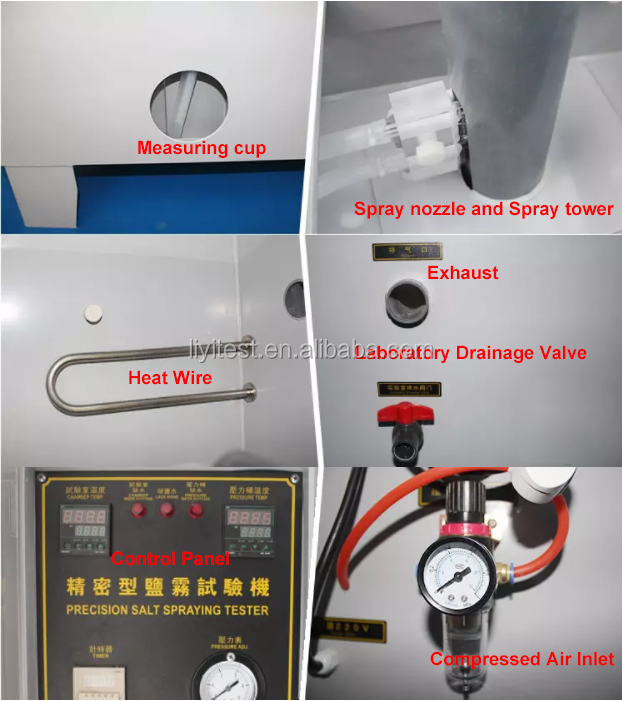 LIYI Salt Spray Testing Equipment With Water Leakage Sensors / Lab Salt Fog Chamber Machines For Composite Coatings